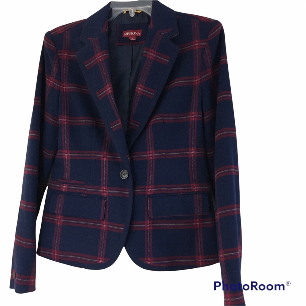 Vintage Merona Plaid Blazer Size 4